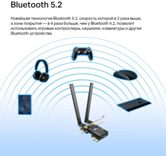 Сетевой адаптер WiFi + Bluetooth TP-Link Archer TX55E AX3000 PCI Express (ант.внеш.съем) 2ант. от магазина РЭССИ