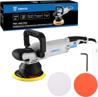 Полировальная машина Deko PDK-1600 PRO 1600Вт 4000об/мин рез.шпин.:M8 d=150мм (085-1065) от магазина РЭССИ