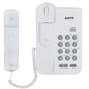 Телефон проводной Sanyo RA-S108W белый от магазина РЭССИ