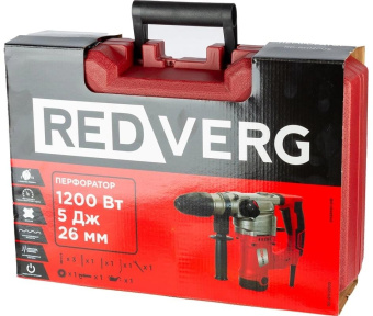 Перфоратор RedVerg RD-RH1200S патрон:SDS-plus уд.:5Дж 1200Вт (кейс в комплекте) от магазина РЭССИ