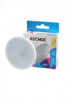 Лампа светодиодная КОСМОС LED8wGX5330C 8Вт GX53 3000K BL1 от магазина РЭССИ