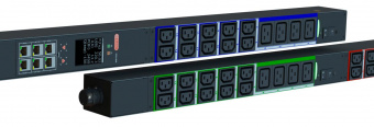 Блок распределения питания Elemy IPDU-5936 верт.размещ. 12xC19 30xC13 с мониторингом 3x16A IEC 60309 2.4м от магазина РЭССИ