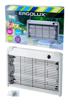 Светильник ERGOLUX MK-004 ловушка для насекомых, электрическая, 2х10Вт, 60кв.м., провод 1м от магазина РЭССИ