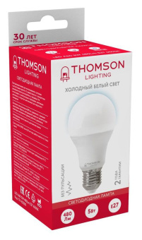 Лампа светодиодная Thomson TH-B2300 5Вт цок.:E27 груша 220B 6500K св.свеч.бел.хол. A (упак.:1шт) от магазина РЭССИ