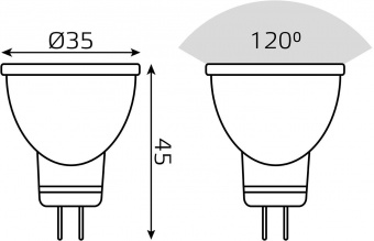 Лампа светодиодная Gauss Black 3Вт цок.:GU4 рефлек. 220B 2700K св.свеч.бел.теп. MR11 (упак.:10шт) (132517103) от магазина РЭССИ