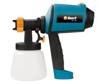 Краскопульт Bort BFP-400 400Вт бак:900мл 550гр/мин от магазина РЭССИ