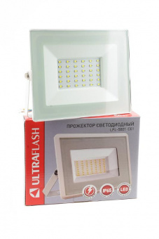 Прожектор ULTRAFLASH LFL-5001  C01 светодиодный, 50Вт, 6500К, IP65 белый от магазина РЭССИ