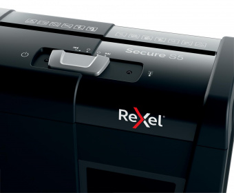 Шредер Rexel Secure S5 EU черный (секр.Р-2) ленты 5лист. 10лтр. скрепки скобы от магазина РЭССИ