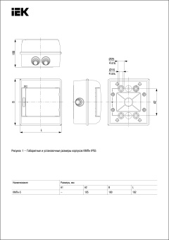 Щит распределительный IEK MKP72-N3-05-55 КМПн-5 IP55 для установки модульных устройств навесной 162мм 108мм 180мм 660B 5мод. пластик IP55 белый (упак.:1шт) от магазина РЭССИ