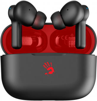 Гарнитура вкладыши A4Tech Bloody M30 черный/красный беспроводные bluetooth в ушной раковине (M30 (BLACK+RED)) от магазина РЭССИ