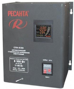 Стабилизатор напряжения Ресанта СПН-8300 однофазный черный (63/6/27) от магазина РЭССИ