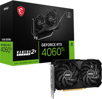Видеокарта MSI PCI-E 4.0 RTX 4060 Ti VENTUS 2X BLACK 16G NVIDIA GeForce RTX 4060TI 16Gb 128bit GDDR6 2535/18000 HDMIx1 DPx3 HDCP Ret от магазина РЭССИ