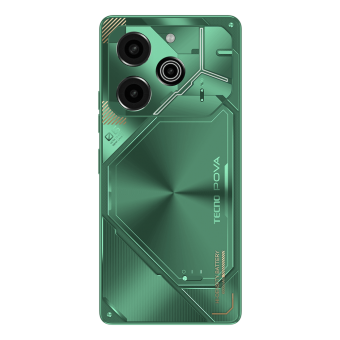 Смартфон Tecno Pova 6 Pro 5G 256Gb 12Gb зеленый моноблок 3G 4G 6.8" 1080x2460 Android 14 108Mpix 802.11 a/b/g/n/ac NFC GPS GSM900/1800 TouchSc Protect от магазина РЭССИ