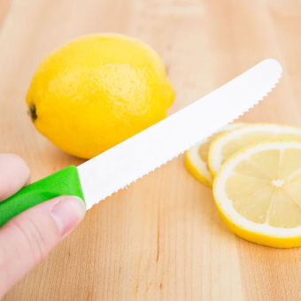 Нож кухонный Victorinox Swiss Classic (6.7836.L114) стальной для овощей лезв.110мм серрейт. заточка салатовый без упаковки от магазина РЭССИ