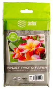 Фотобумага Cactus CS-GA623050ED 10x15/230г/м2/50л./белый глянцевое для струйной печати от магазина РЭССИ
