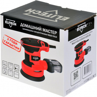 Эксцентриковая шлифмашина Elitech МШЭ 031Э 300Вт D125мм (E2213.025.00) от магазина РЭССИ