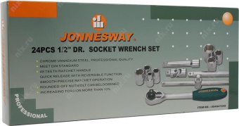 Набор торцевых головок Jonnesway S04H4724S 1/2" 8-34 мм 24 предмета 047483 от магазина РЭССИ