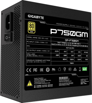 Блок питания Gigabyte ATX 750W GP-P750GM 80+ gold 24pin APFC 120mm fan 8xSATA Cab Manag RTL от магазина РЭССИ
