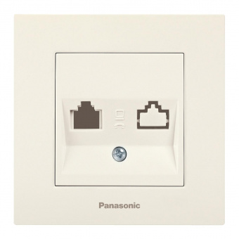 Розетка комп/тел. Panasonic Karre Plus WKTC04122BG-RU скрыт. IP20 бежевый (упак.:1шт) от магазина РЭССИ