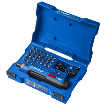 Отвертка аккум. Зубр PSD-4S аккум. патрон:шестигранник 6.35 мм (1/4) (кейс в комплекте) от магазина РЭССИ