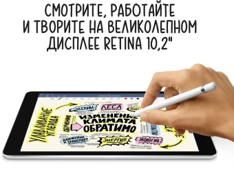 Планшет Apple iPad 2021 A2602 A13 Bionic 6С ROM64Gb 10.2" IPS 2160x1620 iOS серый космос 8Mpix 12Mpix BT WiFi Touch 10hr от магазина РЭССИ