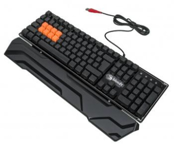 Клавиатура A4Tech Bloody B3370R черный USB Multimedia for gamer LED (подставка для запястий) от магазина РЭССИ