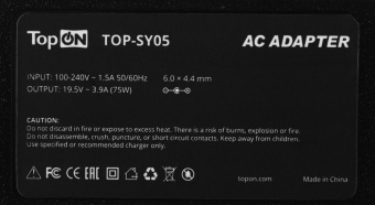 Блок питания TopON TOP-SY05 75W-19.5V 3.9A от бытовой электросети от магазина РЭССИ