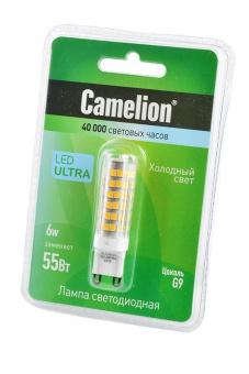 Лампа светодиодная Camelion LED6-G9/845/G9 6Вт 4500K BL1 от магазина РЭССИ