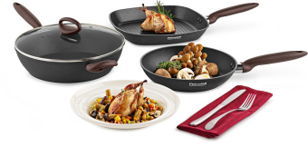 Сотейник Rondell Tierno RDA-1580 d=28см (с крышкой) черный от магазина РЭССИ