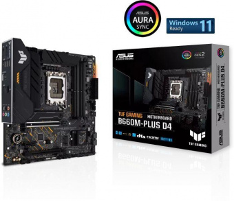 Материнская плата Asus TUF GAMING B660M-PLUS D4 Soc-1700 Intel B660 4xDDR4 mATX AC`97 8ch(7.1) 2.5Gg RAID+HDMI+DP от магазина РЭССИ