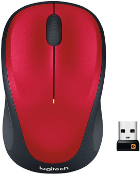 Мышь Logitech M235 красный/черный оптическая (1000dpi) беспроводная USB2.0 для ноутбука (2but) от магазина РЭССИ