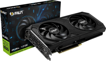 Видеокарта Palit PCI-E 4.0 RTX4070 SUPER DUAL NVIDIA GeForce RTX 4070 Super 12Gb 192bit GDDR6X 1980/21000 HDMIx1 DPx3 HDCP Ret от магазина РЭССИ