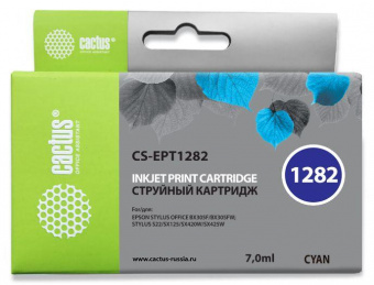 Картридж струйный Cactus CS-EPT1282 T1282 голубой (7мл) для Epson Stylus S22/S125/SX420/SX425/Office BX305 от магазина РЭССИ