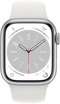 Смарт-часы Apple Watch Series 8 А2770 41мм OLED корп.серебристый рем.белый разм.брасл.:S/M (MP6L3LL/A) от магазина РЭССИ
