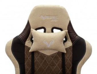Кресло игровое Zombie VIKING 7 KNIGHT Fabric коричневый/бежевый текстиль/эко.кожа с подголов. крестов. металл от магазина РЭССИ