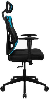 Кресло игровое Aerocool Guardian черный/голубой сиденье черный эко.кожа/сетка крестов. нейлон от магазина РЭССИ