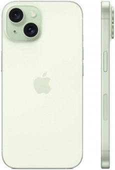 Смартфон Apple A3092 iPhone 15 128Gb зеленый моноблок 3G 4G 2Sim 6.1" 1179x2556 iOS 17 48Mpix 802.11 a/b/g/n/ac/ax NFC GPS Protect от магазина РЭССИ
