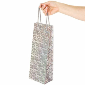 Подарочный пакет для бутылки Золотая сказка голография 130x85x360 мм ассорти 4 цвета 606608 от магазина РЭССИ