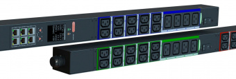 Блок распределения питания Elemy IPDU-5916 верт.размещ. 12xC19 30xC13 с мониторингом 32A IEC 60309 2.4м от магазина РЭССИ