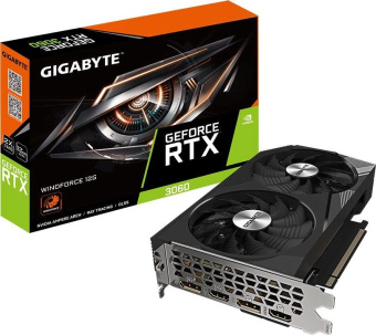 Видеокарта Gigabyte PCI-E 4.0 GV-N3060WF2-12GD NVIDIA GeForce RTX 3060 12Gb 192bit GDDR6 1777/15000 HDMIx2 DPx2 HDCP Ret от магазина РЭССИ