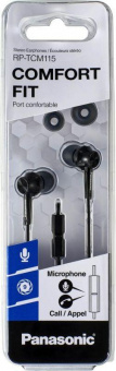 Гарнитура вкладыши Panasonic RP-TCM115GC 1.2м черный проводные в ушной раковине (RP-TCM115GCK) от магазина РЭССИ