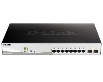 Коммутатор D-Link DGS-1210-10MP/F3A 8x1Гбит/с 2SFP 8PoE 130W настраиваемый от магазина РЭССИ