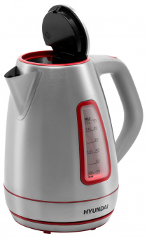 Чайник электрический Hyundai HYK-S3601 1.7л. 2000Вт серебристый/красный (корпус: нержавеющая сталь) от магазина РЭССИ