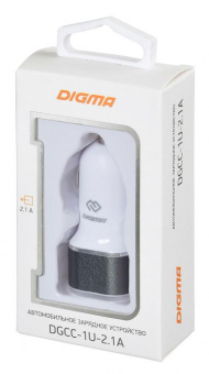 Автомобильное зар./устр. Digma DGCC-1U-2.1A-WG 10.5W 2.1A USB универсальное белый от магазина РЭССИ