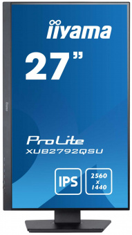 Монитор Iiyama 27" XUB2792QSU-B5 черный IPS LED 5ms 16:9 DVI HDMI M/M матовая HAS Piv 1000:1 350cd 178гр/178гр 2560x1440 DP WQ USB 6.1кг от магазина РЭССИ