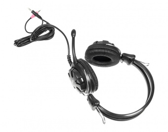 Наушники с микрофоном A4Tech HS-28 черный 2.2м накладные оголовье (HS-28 (BLACK+GREY)) от магазина РЭССИ