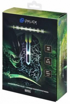 Мышь Оклик 905G INVASION черный оптическая (3200dpi) USB (6but) от магазина РЭССИ