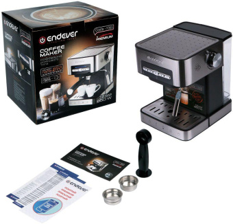 Кофеварка рожковая Endever Costa-1065 850Вт серебристый/черный от магазина РЭССИ