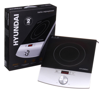Плита Индукционная Hyundai HYC-0102 серебристый/черный стеклокерамика (настольная) от магазина РЭССИ