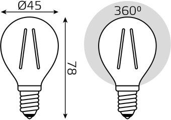 Лампа филам. Gauss Filament 5Вт цок.:E14 свеча 220B св.свеч.бел.теп. (упак.:10шт) (105801105) от магазина РЭССИ
